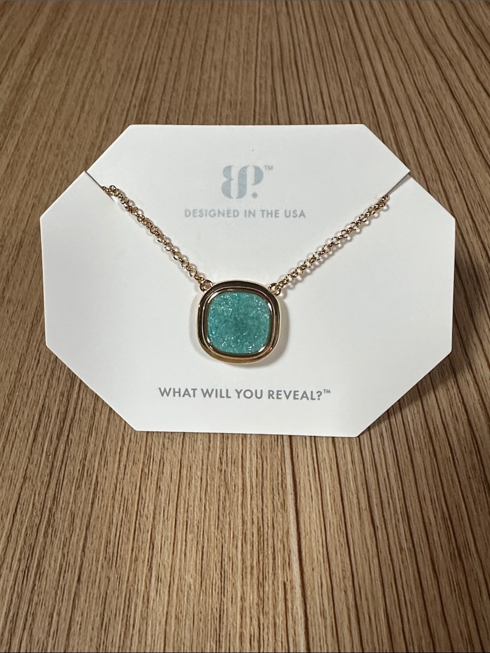 bp Gold-Tone Necklace Lab Created Blue Topaz Ice Crystal